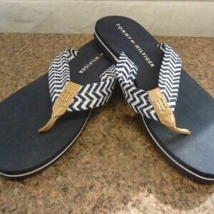 NEW Tommy Hilfiger Women's Thong Slippers Sandals Size 9M Navy (No Box)